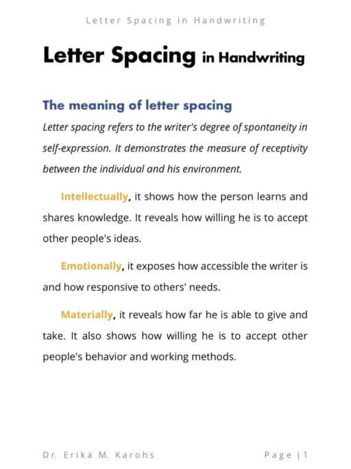 Letter Spacing In Handwriting 1