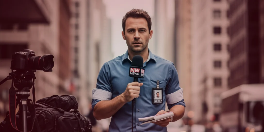 Illustration of a journalist