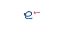 Rounded “e” with open loop
