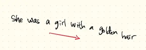 downward handwriting