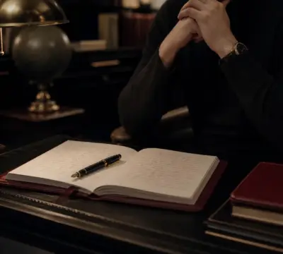 Reflective desk scene illustrating handwriting analysis for self-awareness during a period of stress