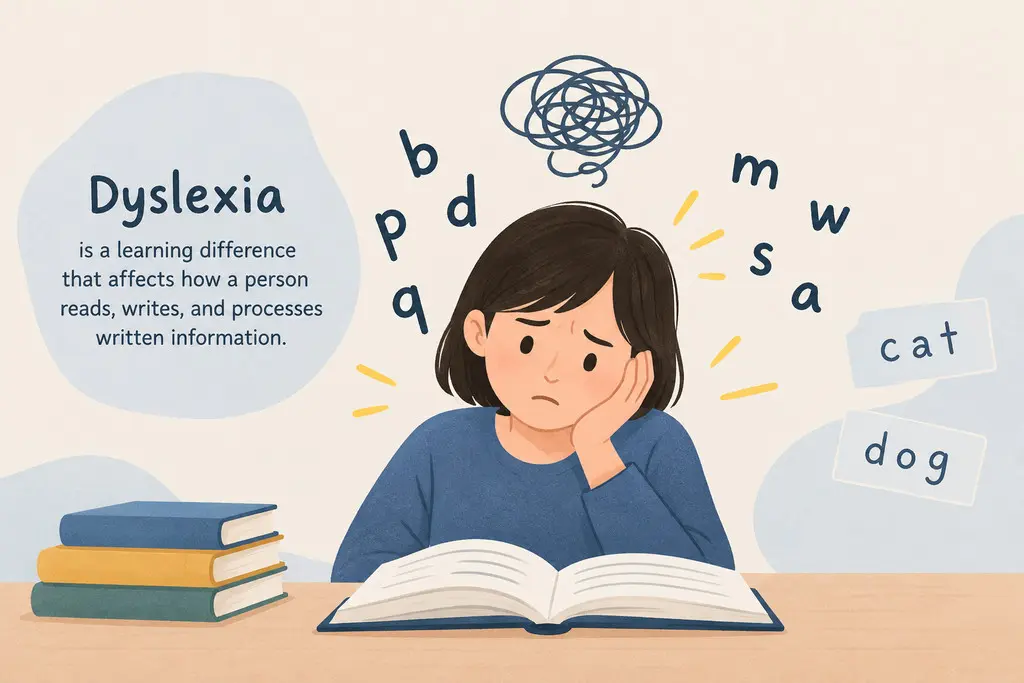 AI Generated Image explaining what is dyslexia